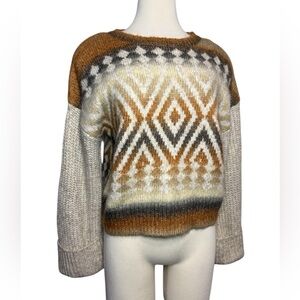 Hazel Moon Pullover Sweater Knit Roll up Long Sleeve Women’s Medium